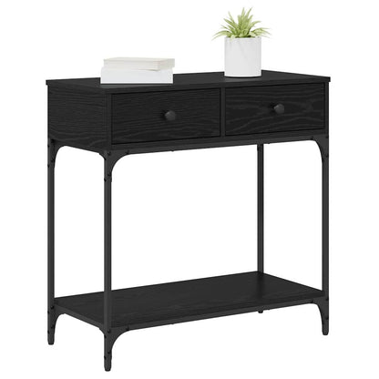 Console Table Black oak 75 x 34.5 x 75 cm Engineered wood