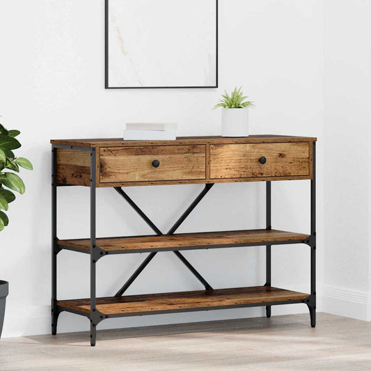 Console Table with Drawer with Shelf Other Brown Wood