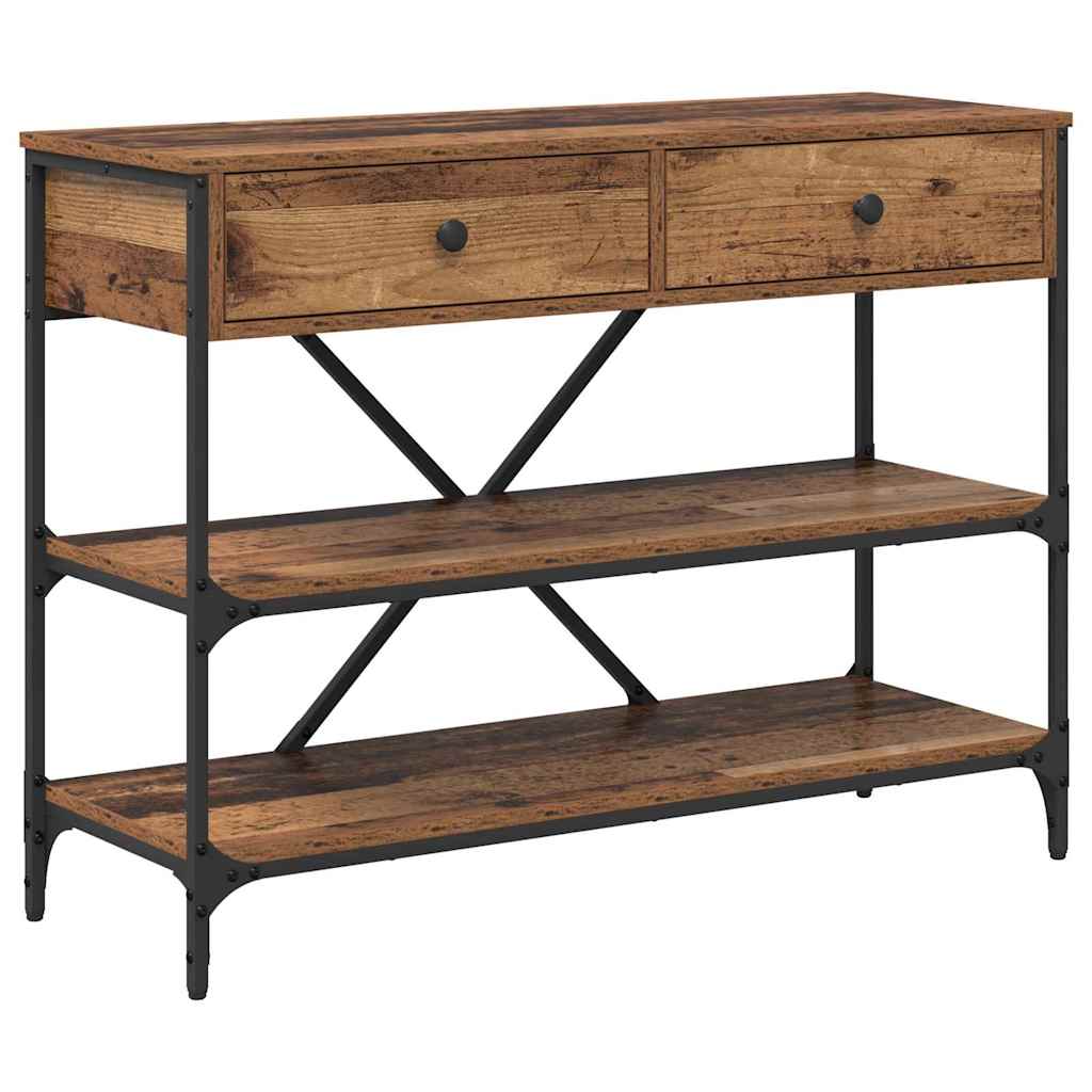 Console Table with Drawer with Shelf Other Brown Wood