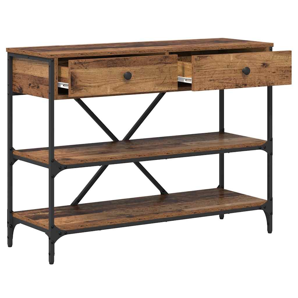 Console Table with Drawer with Shelf Other Brown Wood