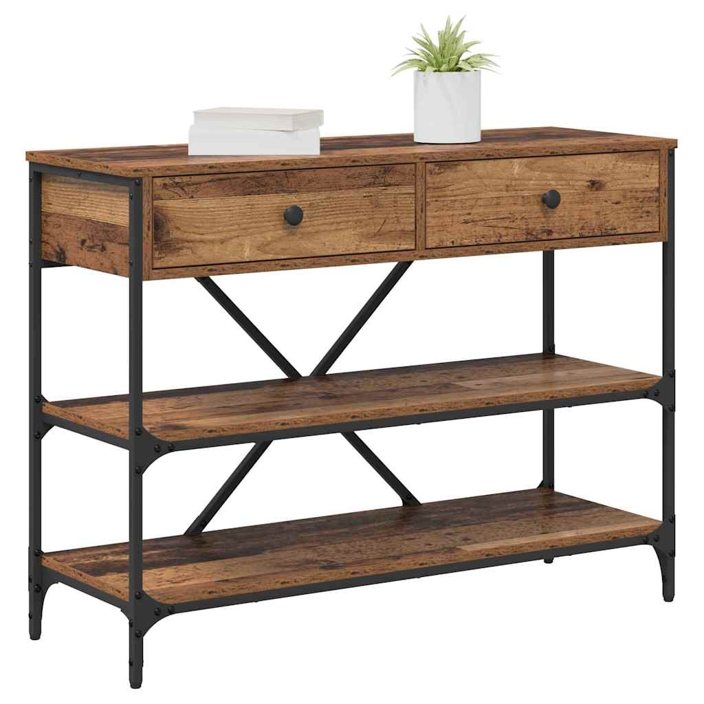 Console Table with Drawer with Shelf Other Brown Wood