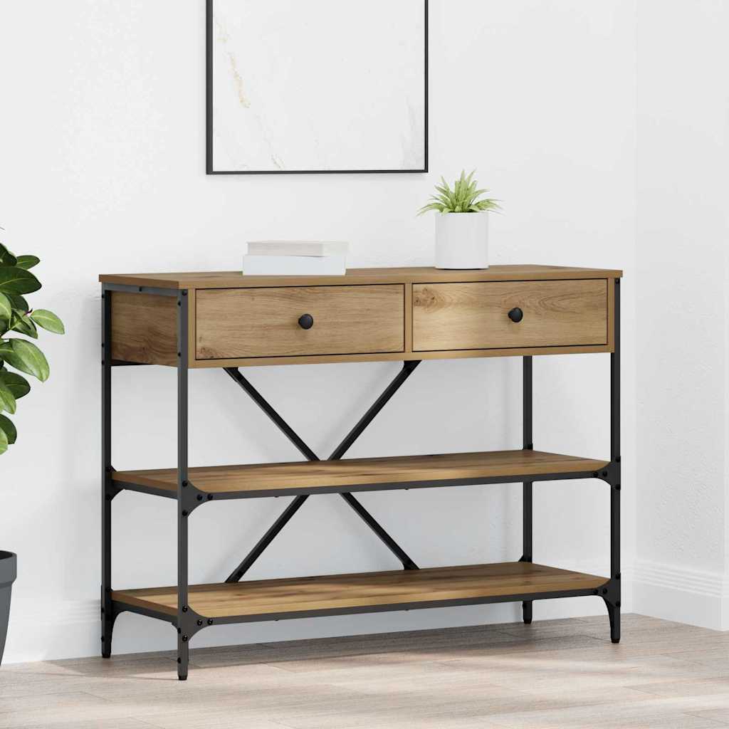 Console Table with Drawer with Shelf Other Brown Wood