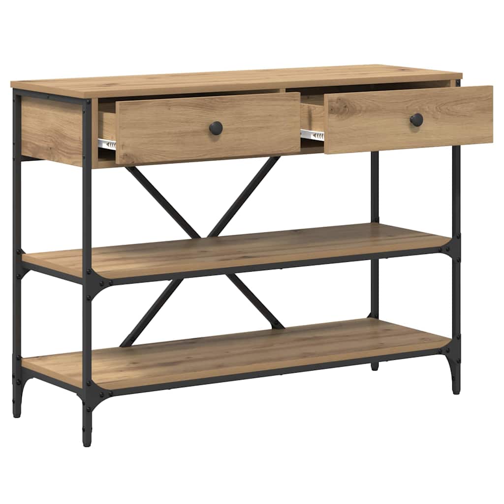 Console Table with Drawer with Shelf Other Brown Wood