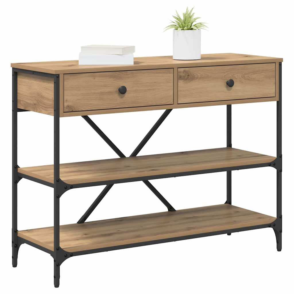 Console Table with Drawer with Shelf Other Brown Wood