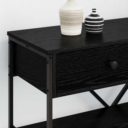 Console Table with Drawer with Shelf Other Black Wood