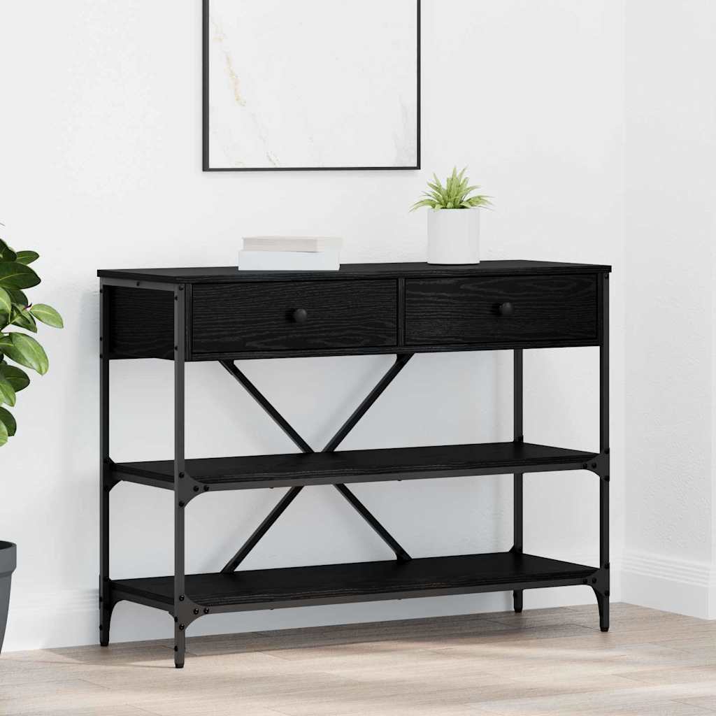 Console Table with Drawer with Shelf Other Black Wood