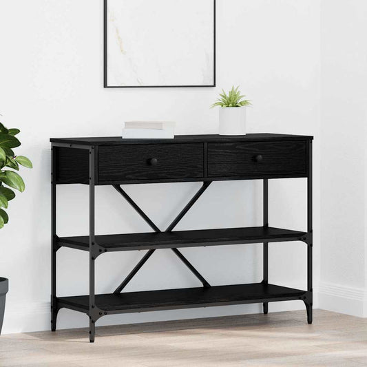 Console Table with Drawer with Shelf Other Black Wood
