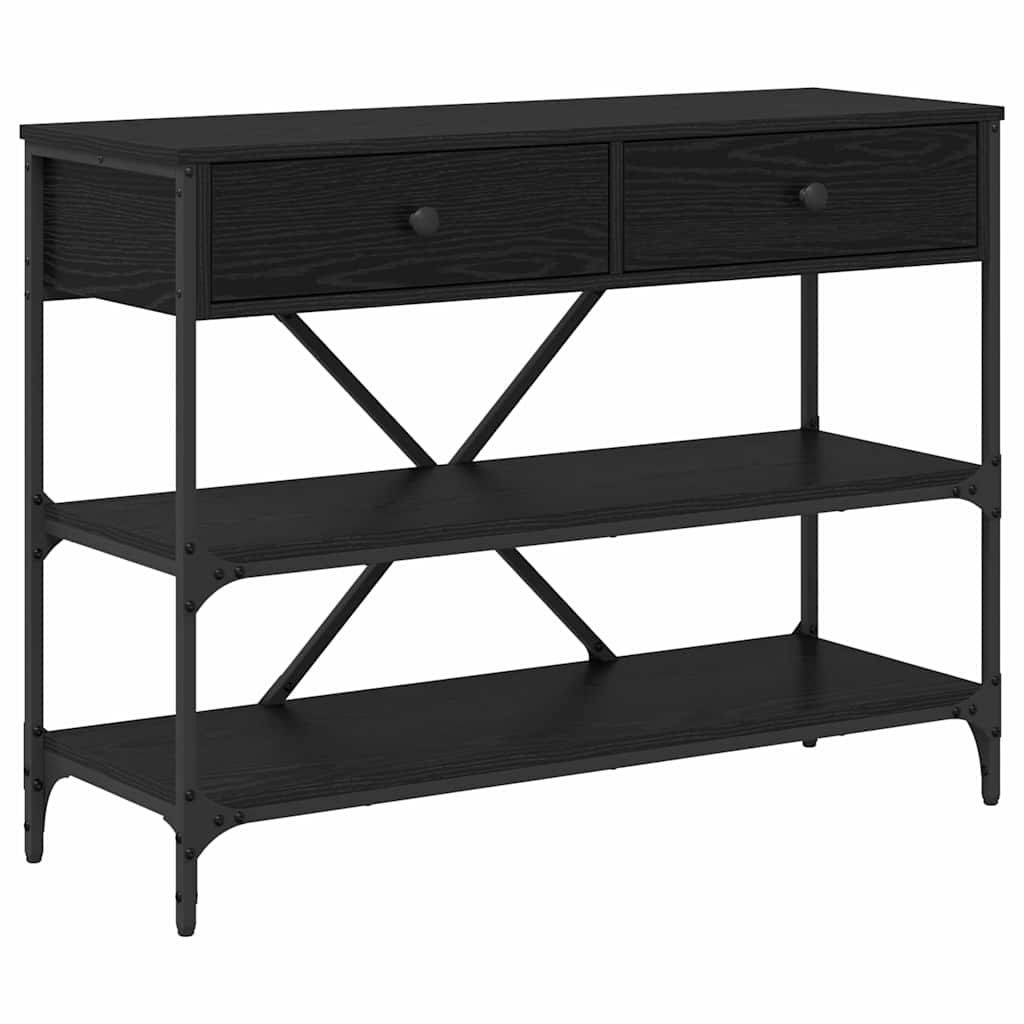 Console Table with Drawer with Shelf Other Black Wood