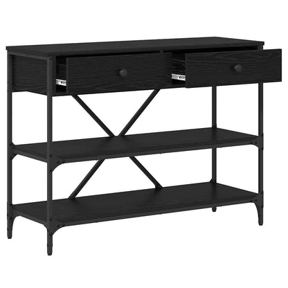 Console Table with Drawer with Shelf Other Black Wood