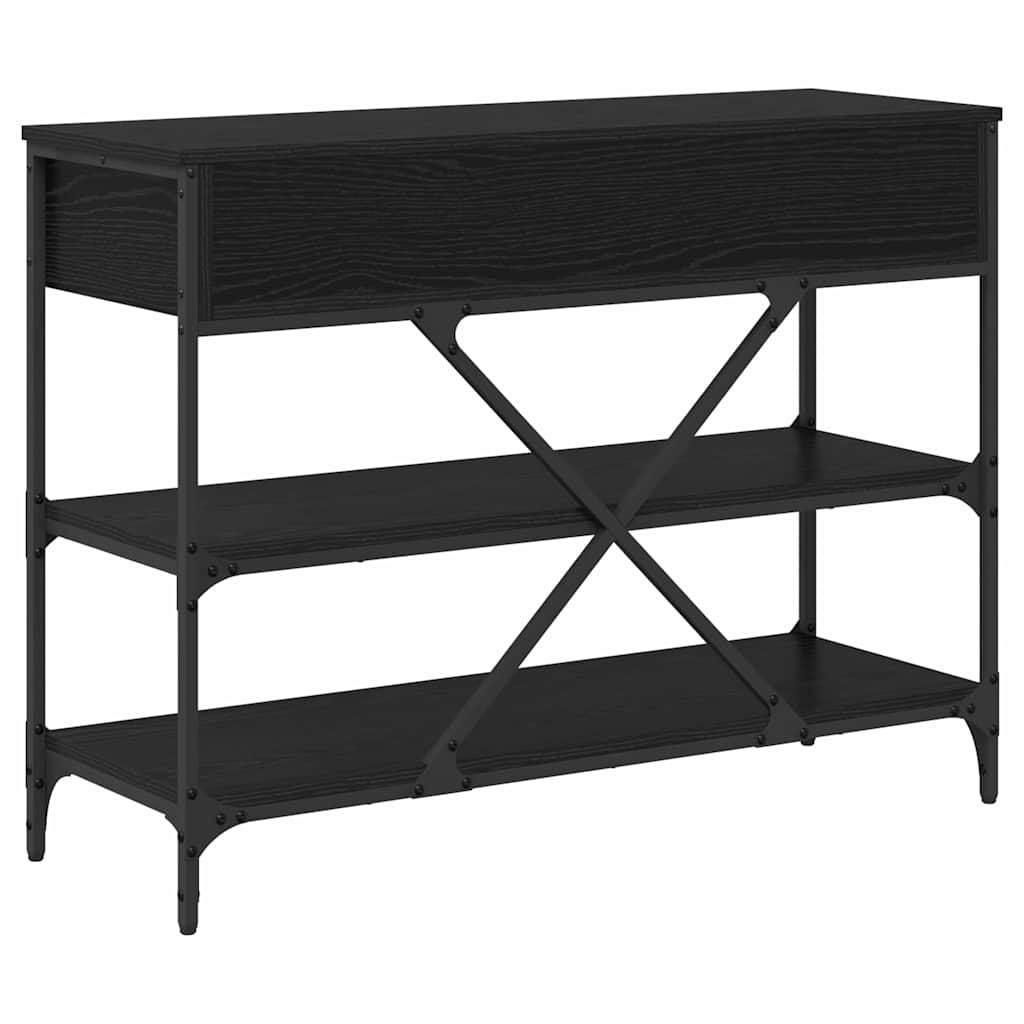 Console Table with Drawer with Shelf Other Black Wood