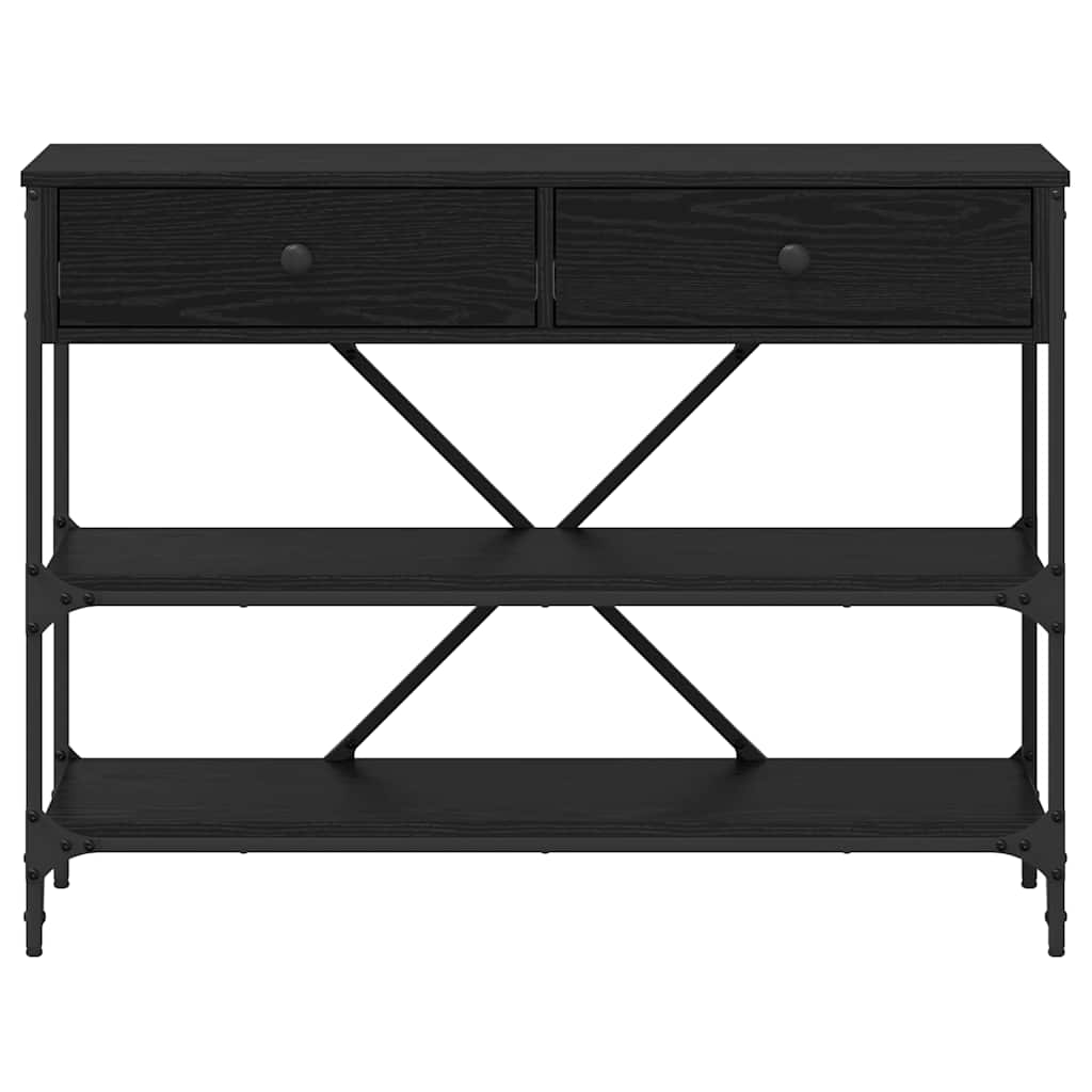 Console Table with Drawer with Shelf Other Black Wood