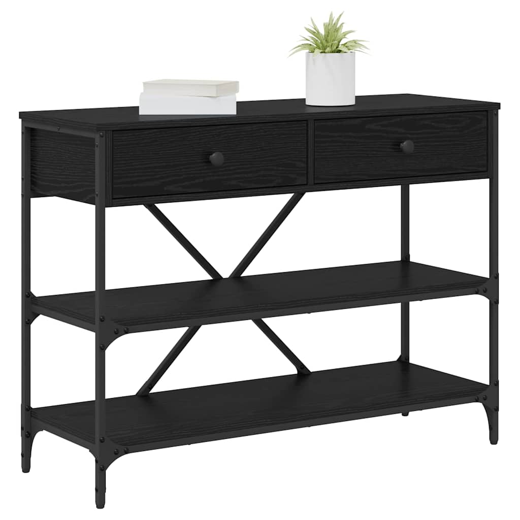 Console Table with Drawer with Shelf Other Black Wood