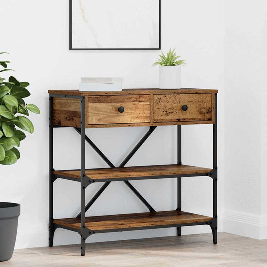 Console Table with Drawer with Shelf Other Brown Wood