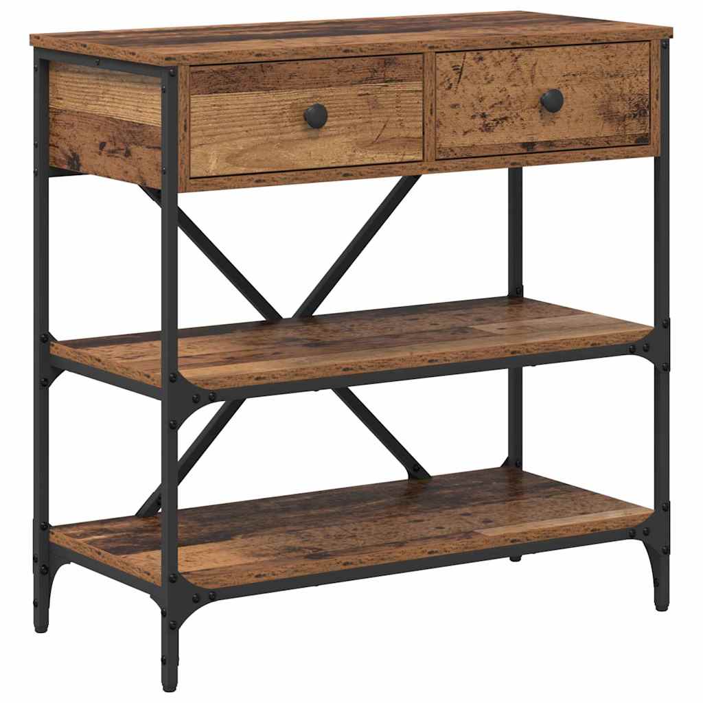 Console Table with Drawer with Shelf Other Brown Wood
