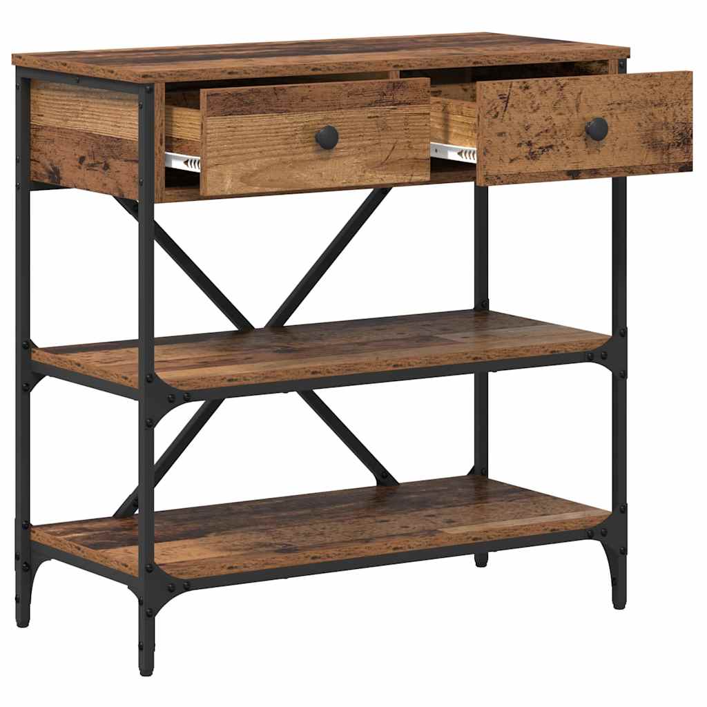 Console Table with Drawer with Shelf Other Brown Wood