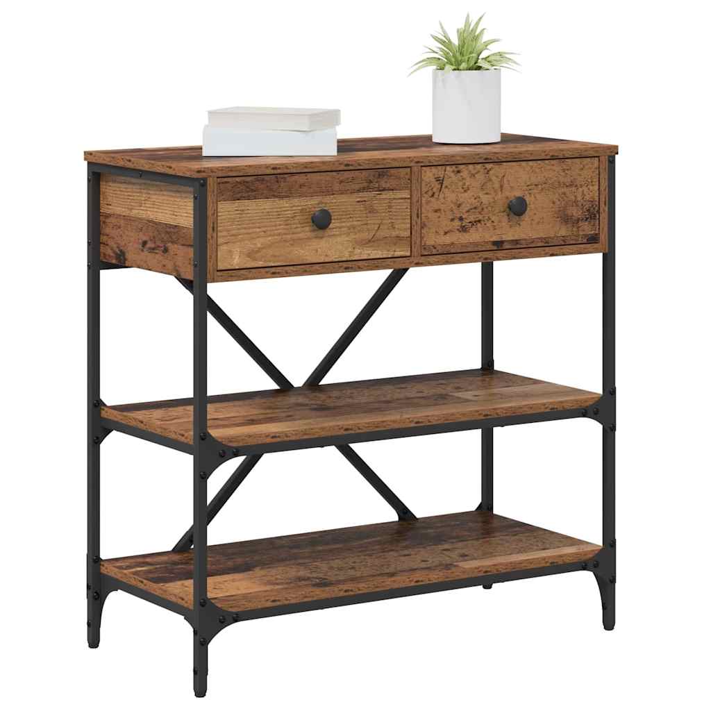 Console Table with Drawer with Shelf Other Brown Wood