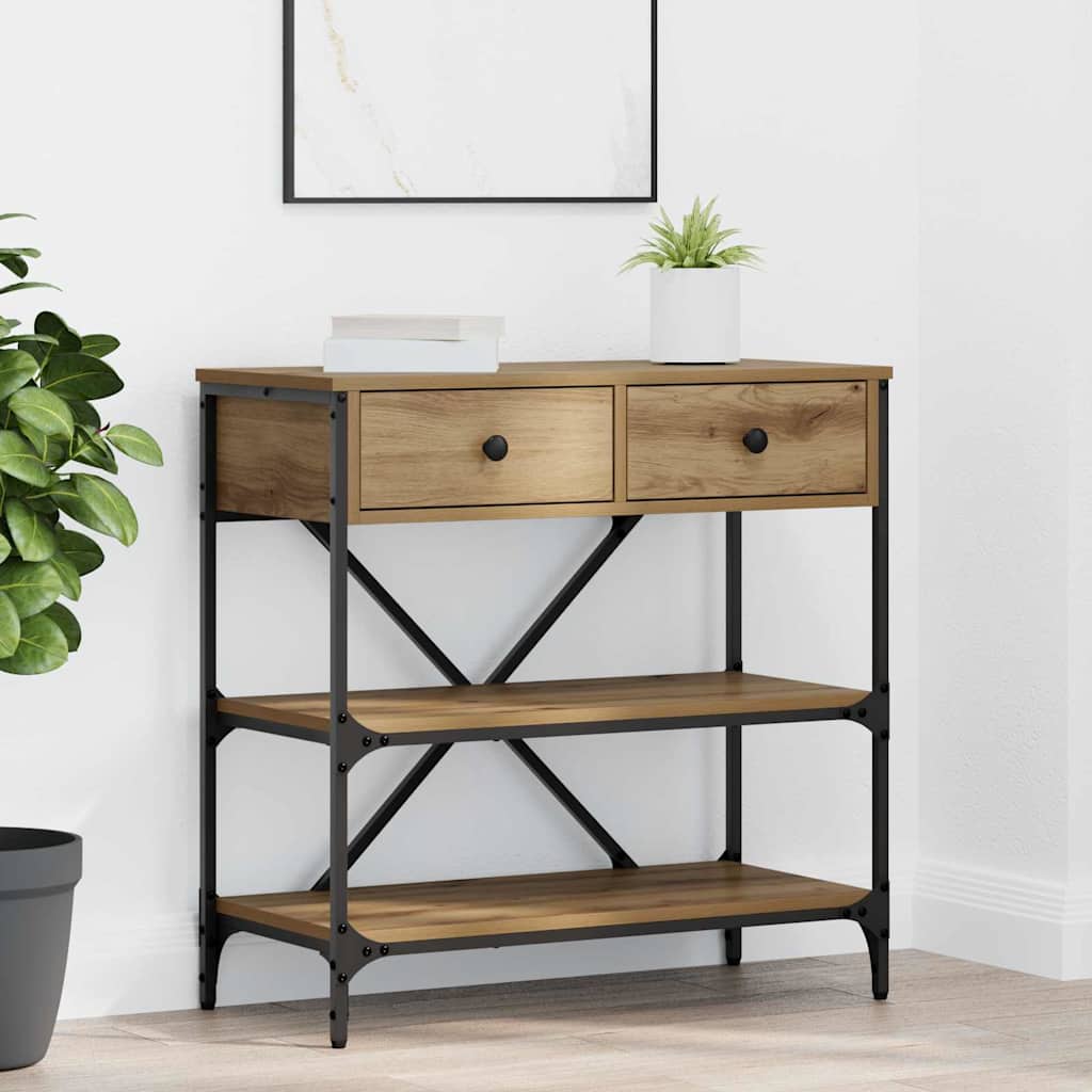 Console Table with Drawer with Shelf Other Brown Wood
