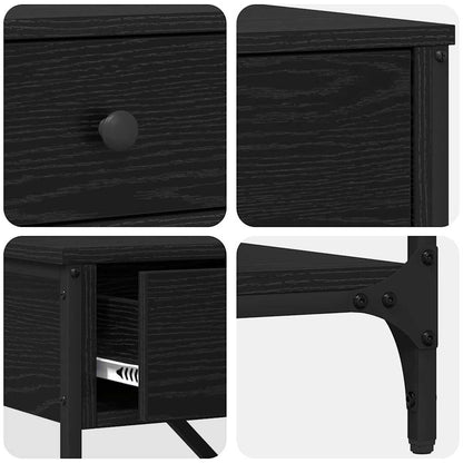 Console Table with Drawer with Shelf Other Black Wood