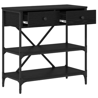 Console Table with Drawer with Shelf Other Black Wood