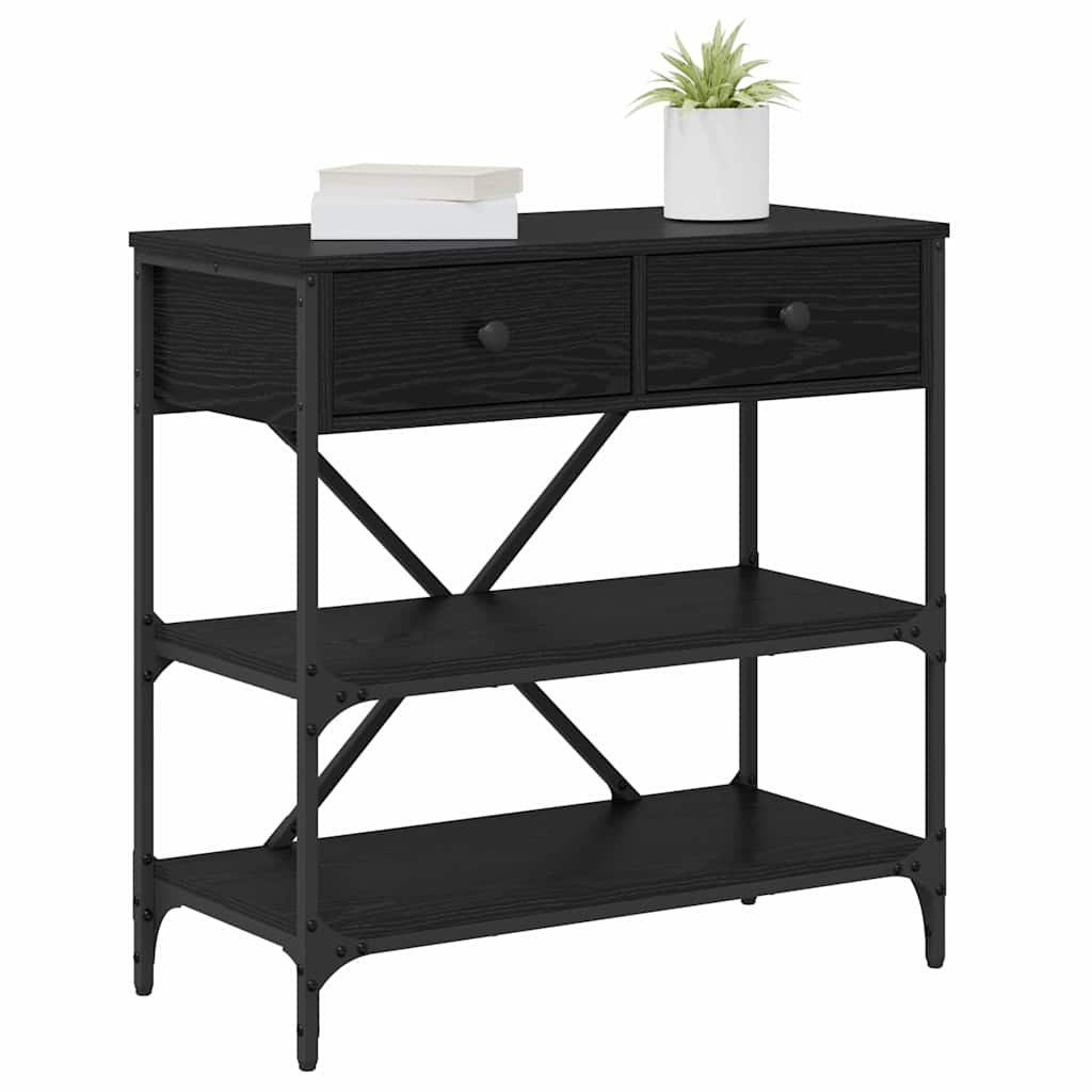 Console Table with Drawer with Shelf Other Black Wood