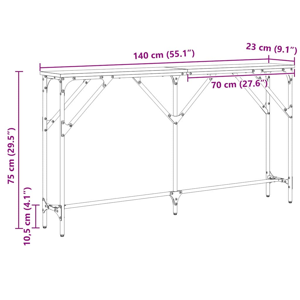 Console Table Old Wood 140 x 23 x 75 cm