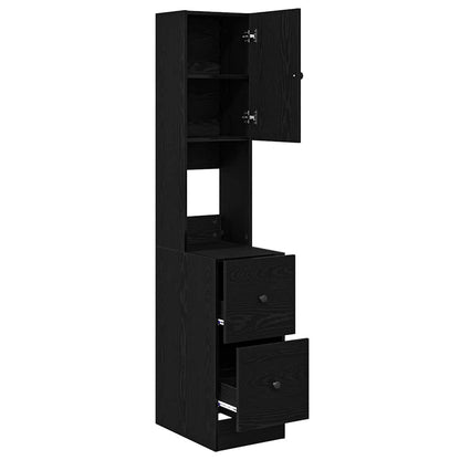 Kitchen Cabinet with Drawer with Door Black oak Engineered wood