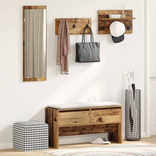 Hallway Furniture Set with Drawer Old wood 90 x 31 x 46.5 cm