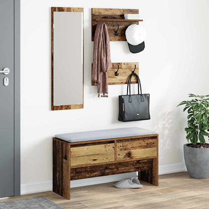 Hallway Furniture Set with Drawer Old wood 90 x 31 x 46.5 cm
