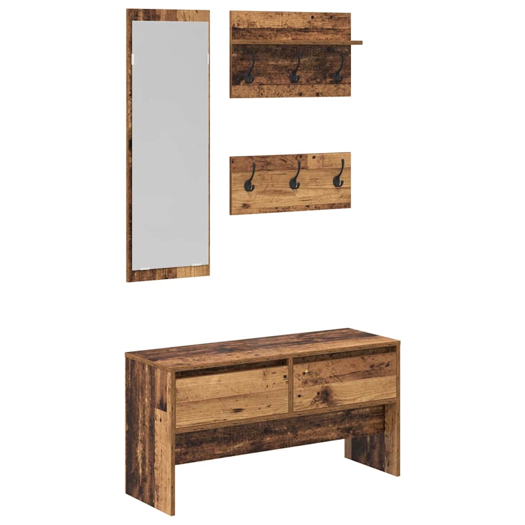 Hallway Furniture Set with Drawer Old wood 90 x 31 x 46.5 cm