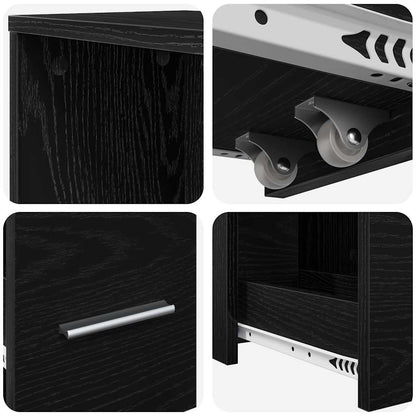 Bathroom Furniture Set Wall-mounted Black Oak 22 x 41 x 135 cm