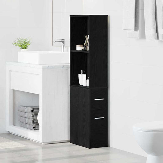 Bathroom Furniture Set Wall-mounted Black Oak 22 x 41 x 135 cm