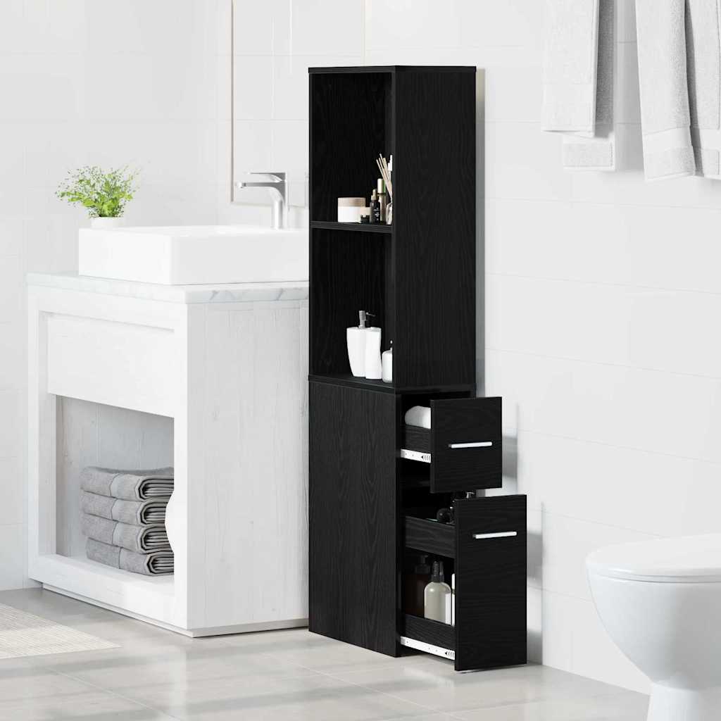 Bathroom Furniture Set Wall-mounted Black Oak 22 x 41 x 135 cm