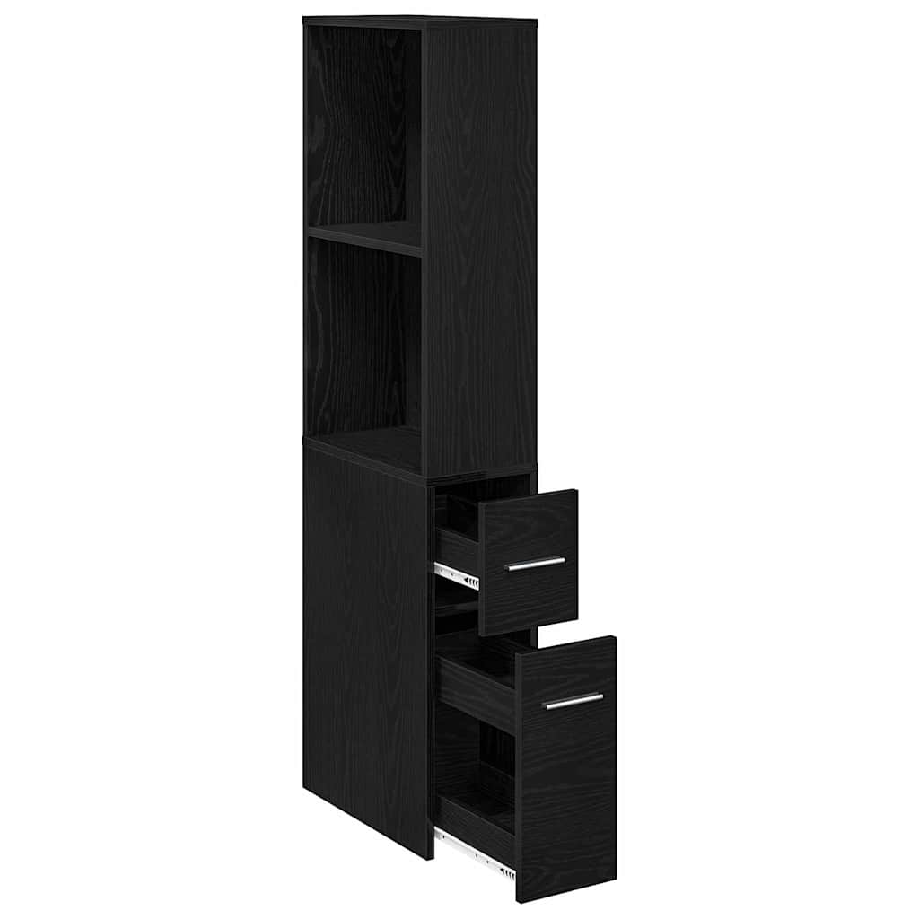 Bathroom Furniture Set Wall-mounted Black Oak 22 x 41 x 135 cm