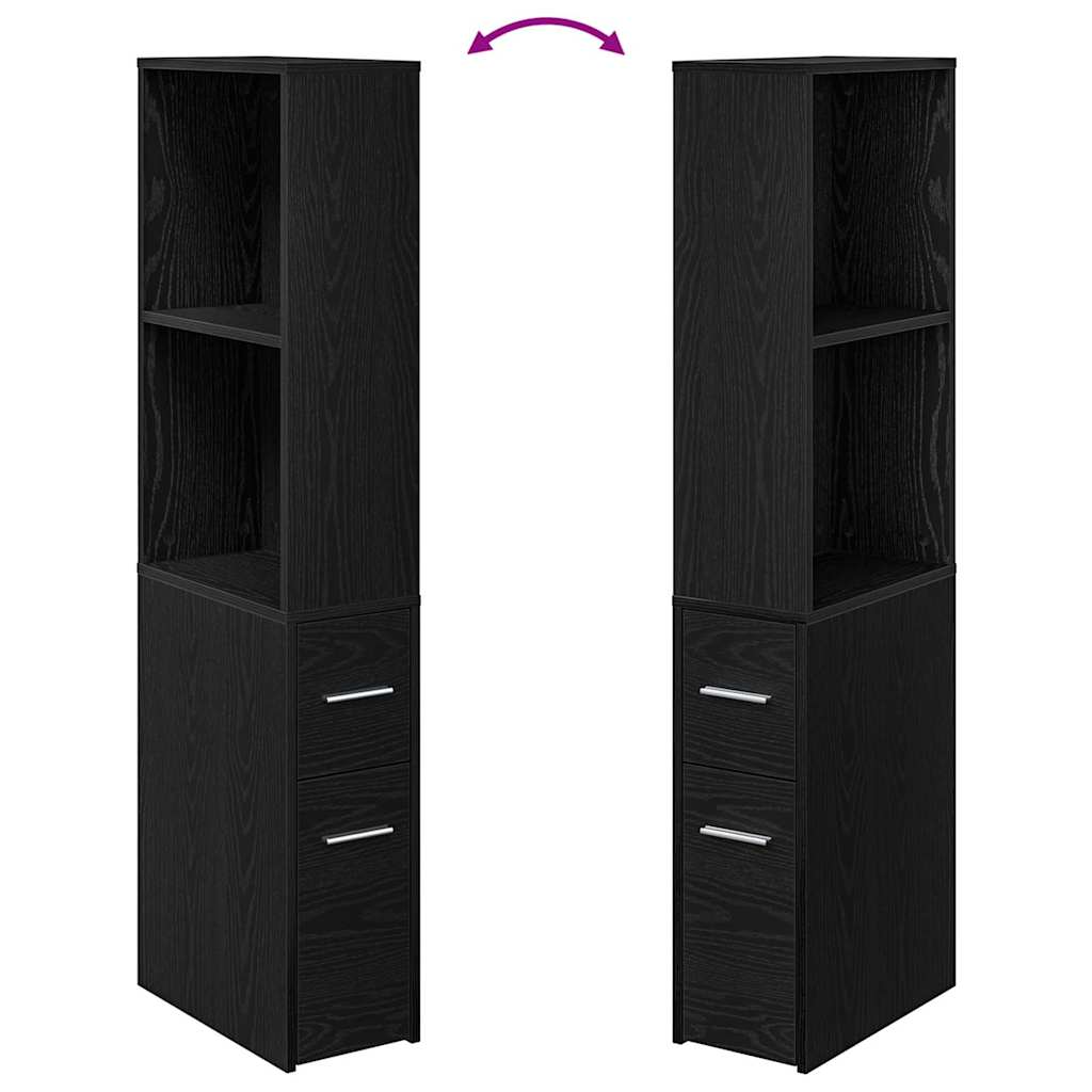 Bathroom Furniture Set Wall-mounted Black Oak 22 x 41 x 135 cm