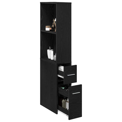 Bathroom Furniture Set Wall-mounted Black Oak 22 x 41 x 135 cm