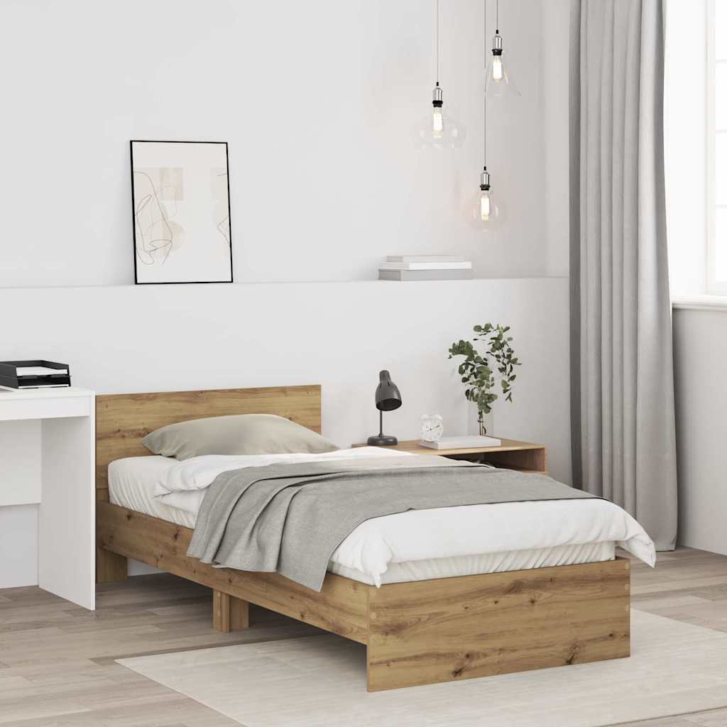 Bed Frame Artisan oak 90 x 200 cm Engineered Wood