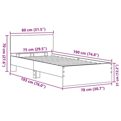 Bed Frame Artisan oak 75 x 190 cm Engineered Wood
