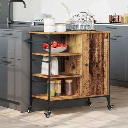 Kitchen Trolley Old wood 87.5 x 38.5 x 84.5 cm Engineered wood
