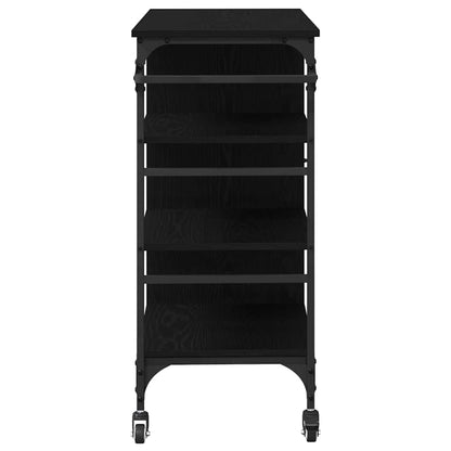 Kitchen Trolley Black oak 87.5 x 38.5 x 84.5 cm Engineered wood