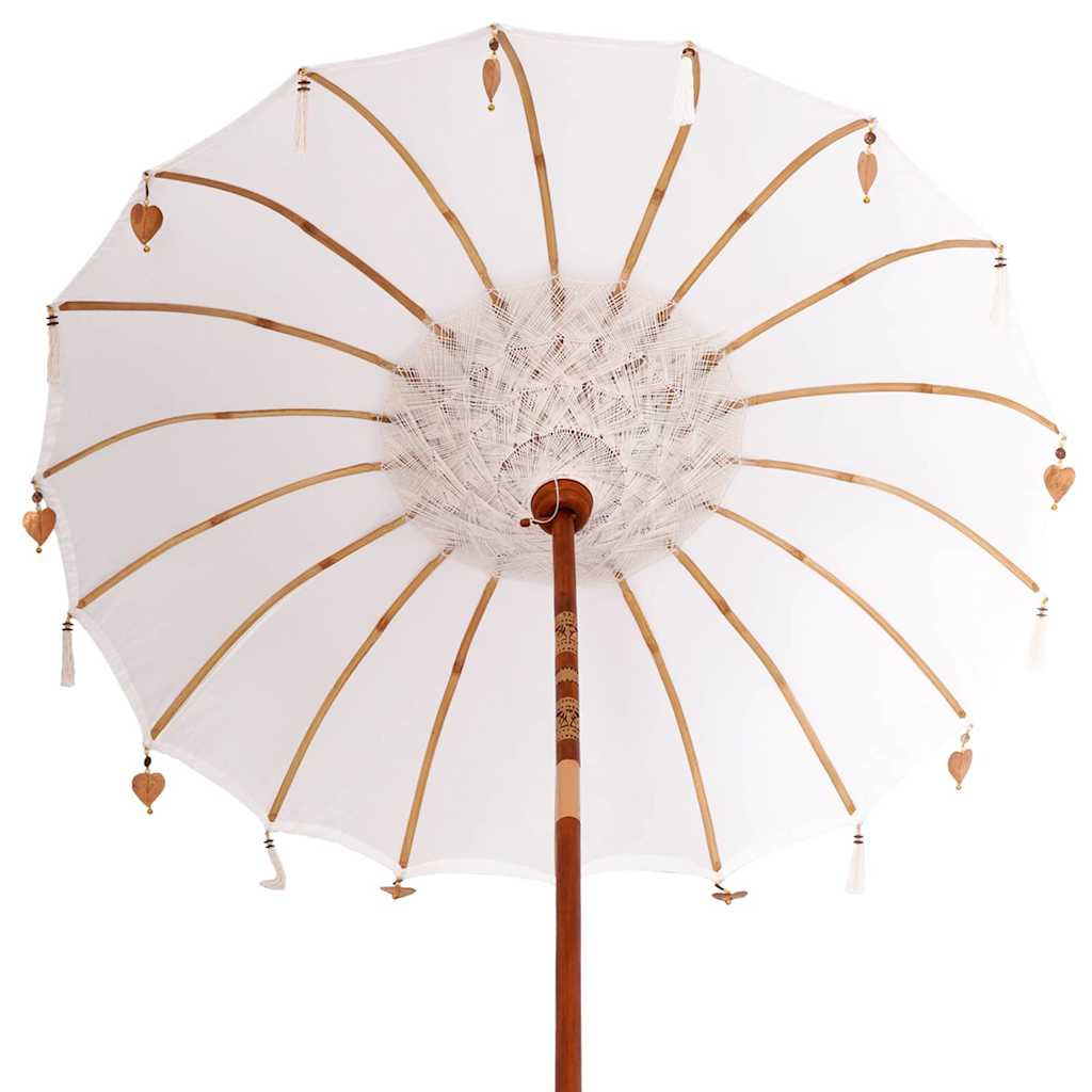 Balinese Parasol 260 Cream 180-190 cm Cotton and solid wood