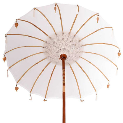 Balinese Parasol 260 Cream 180-190 cm Cotton and solid wood
