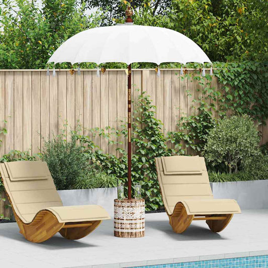 Balinese Parasol 260 Cream 180-190 cm Cotton and solid wood