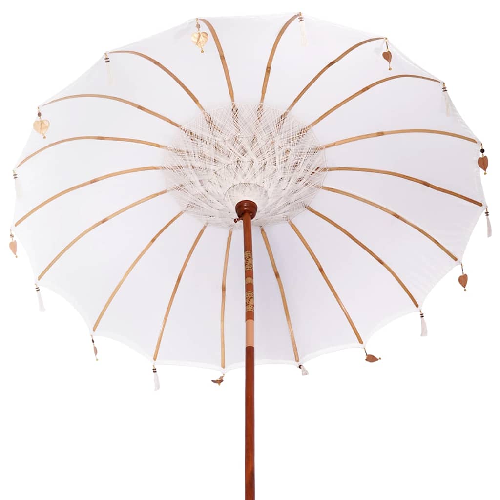 Balinese Parasol 260 Cream 210-220 cm Cotton and solid wood