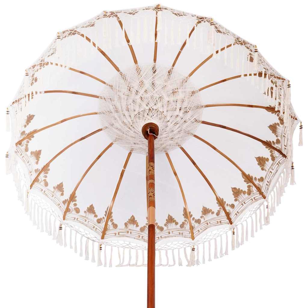 Balinese Parasol 260 Cream 180-190 cm Cotton and solid wood