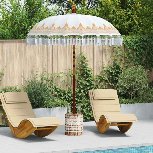 Balinese Parasol 260 Cream 180-190 cm Cotton and solid wood