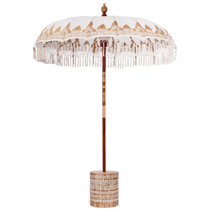 Balinese Parasol 260 Cream 180-190 cm Cotton and solid wood