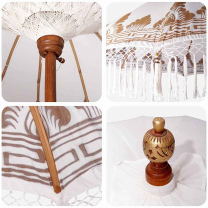 Balinese Parasol 260 Cream 210-220 cm Cotton and solid wood