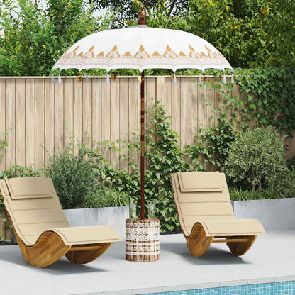 Balinese Parasol 2 pcs Cream 180-190 cm Cotton and solid wood