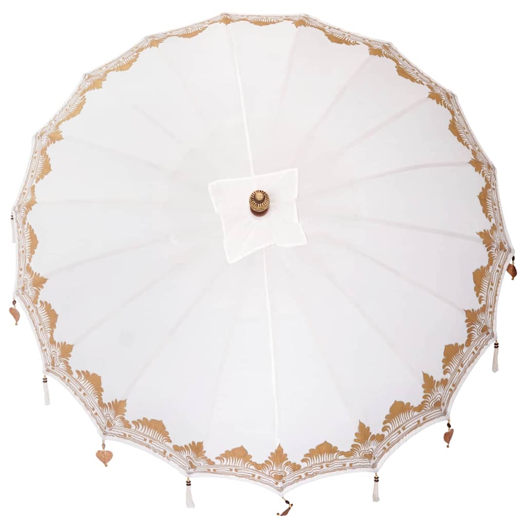 Balinese Parasol 2 pcs Cream 210-220 cm Cotton and solid wood