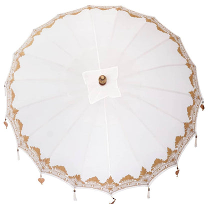Balinese Parasol 2 pcs Cream 210-220 cm Cotton and solid wood